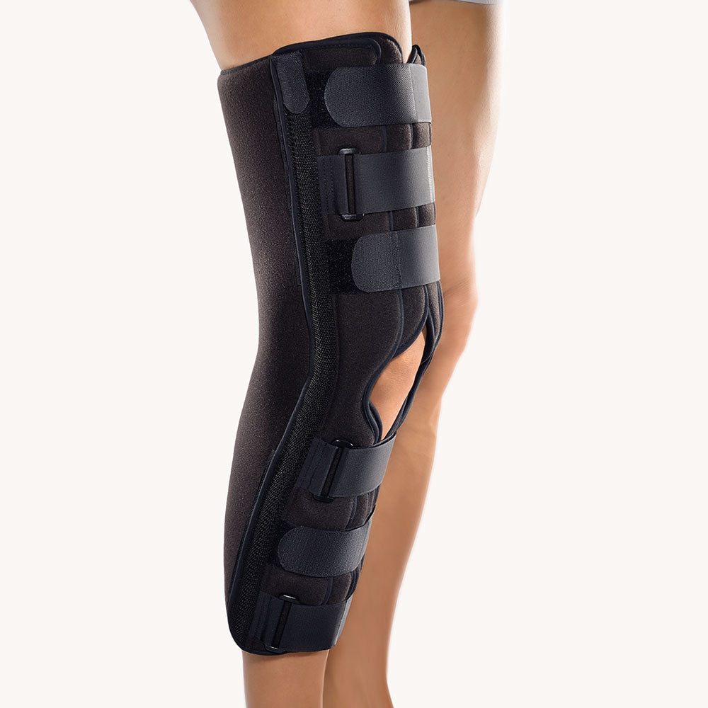 Bort Immob-Schiene Gebeugt 20° mit Patella-Aussparung, schwarz
