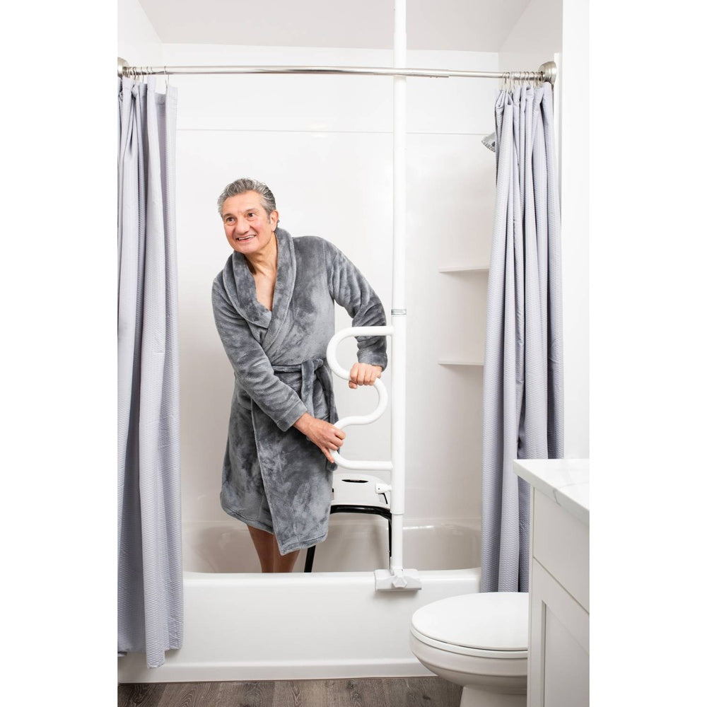 Wonder Bathtube Pole Badewannen-Deckenstange mit Griff - Ohne Bohren
