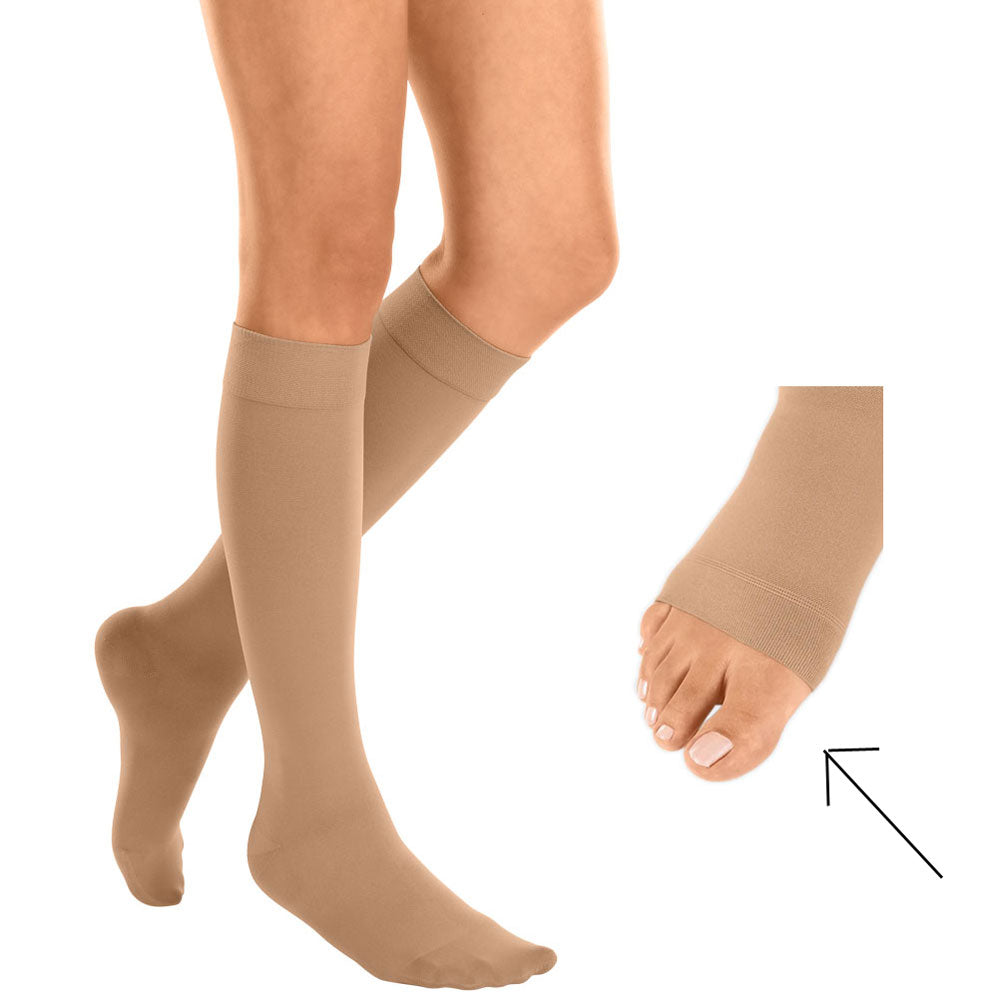mediven® cotton CCL1 AD Kompressionsstrümpfe normal (39-44 cm) o. Fußspitze Trikotabschlussrand