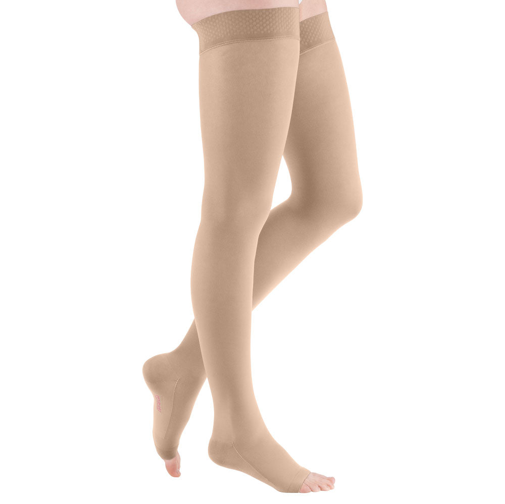 mediven comfort CCL2 AG Kompressionsstrümpfe kurz (62-71 cm) o. Fußpitze Noppenhaftband