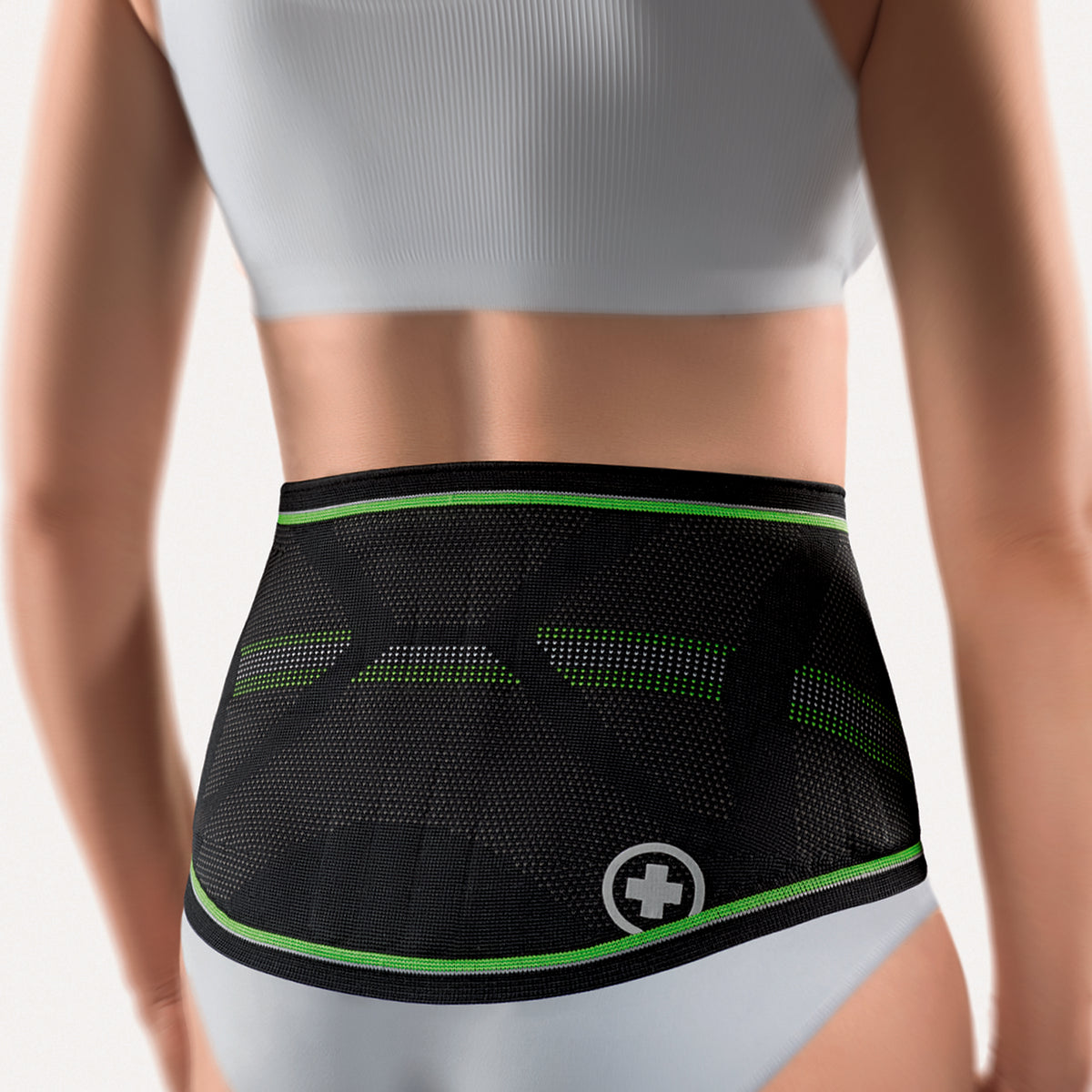 Bort StabiloBasic Sport Lady Rückenbandage mit Pelotte, schwarz-grün