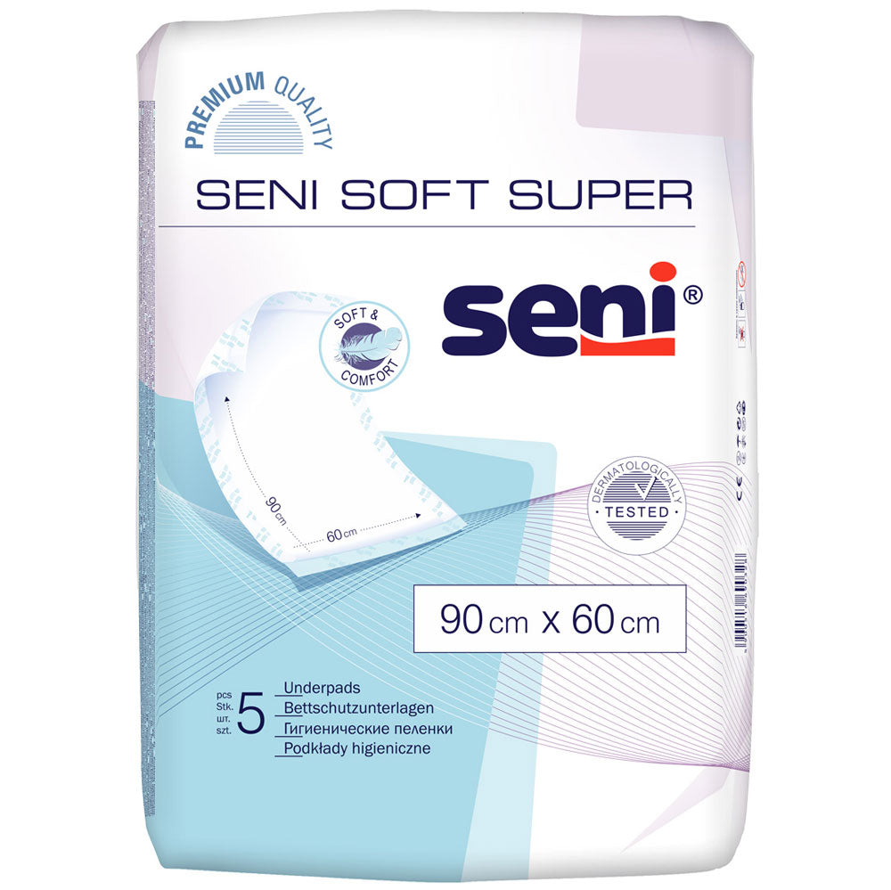 Seni Soft Super 90x60 cm Krankenunterlagen (1x5 Stk.)
