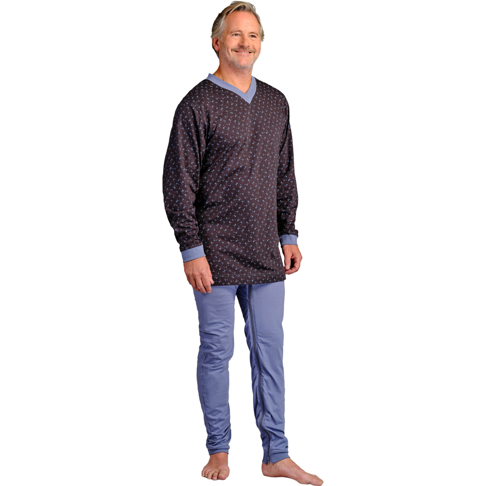 4Care Herren-Hansop-Overall lang 1091 mit Bein- und Rückenreißverschluss