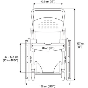 Etac CLEAN Dusch- und Toilettenrollstuhl 24" Räder