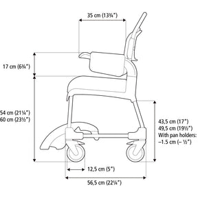 Etac Clean Dusch- und Toilettenrollstuhl Standard Comfort