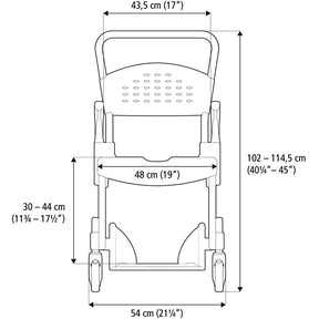 Etac CLEAN Dusch- und Toilettenrollstuhl höhenverstellbar 47,5 cm - 60 cm